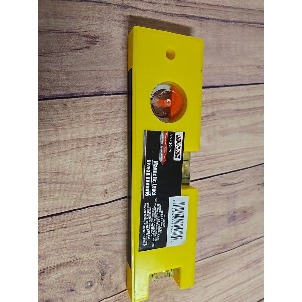 Tool Bench 8" Magnetic Level Ruler Bubble Tool - Compact Magnetic Level - New